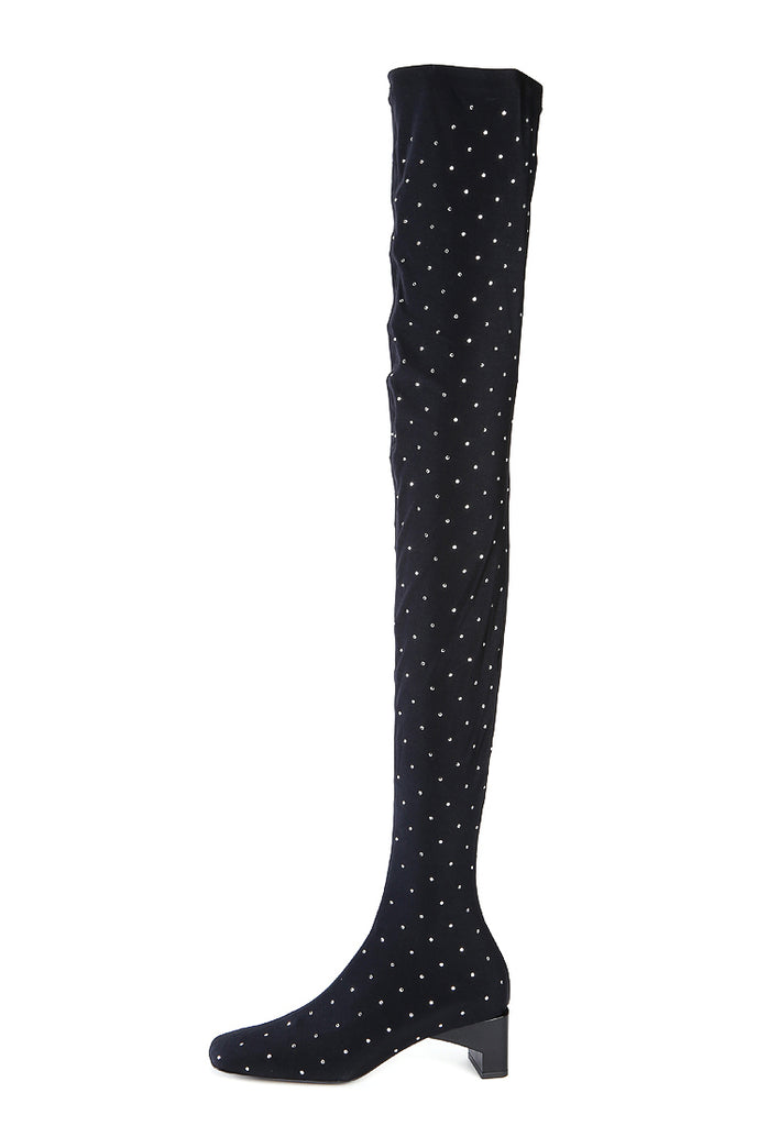 thigh high sparkle boots