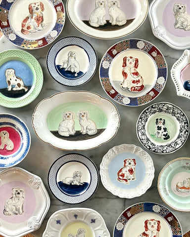 Susannah Carson Staffordshire Dogs Paintings Plates