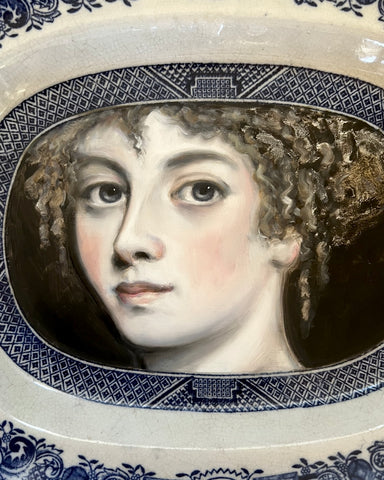 Susannah Carson Blue Willow Portrait Platter