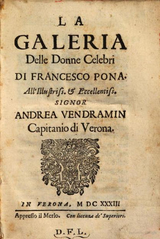 La Galeria delle donne celebri by Francesco Pona