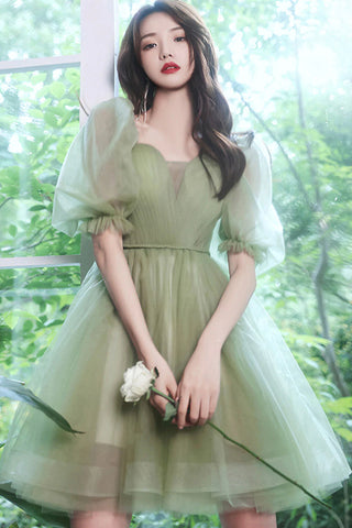 Viniodress Light Green Spaghetti Strap Prom Dresses A-Line Tulle Evening Dress FD3158 Custom Colors / US2