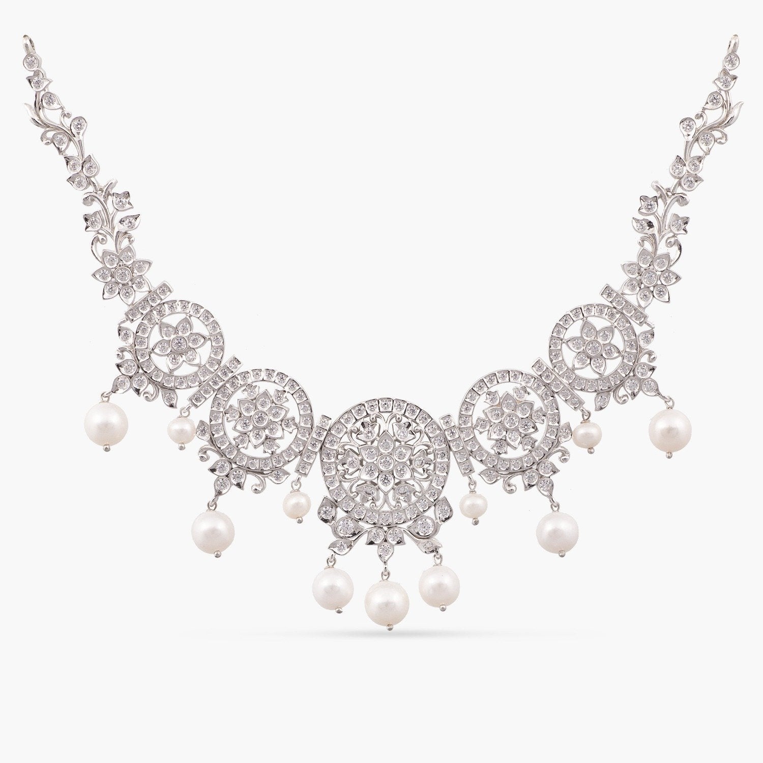 Buy Mayilkann CZ Silver Necklace