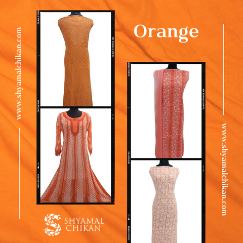 Chikankari Trends For Republic Day 2023 | Saffron \ Orange | Shyamal Chikan 