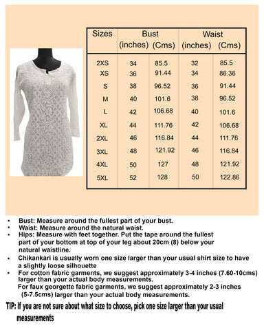 Women's Short Top Size Chart