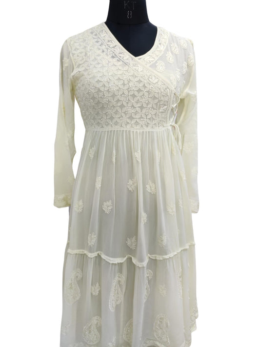 Red Sleeveless Cotton Chikankari Kurti Cum Shrug at Rs 630 in Lucknow