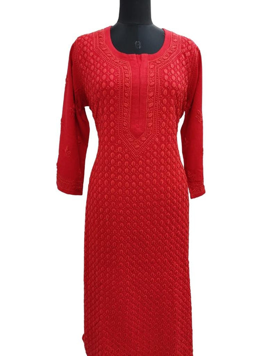 Discover more than 168 chikan kurti red best