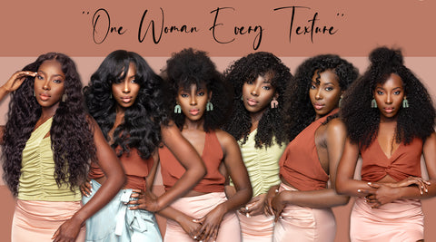 curly hair extensions, textured hair extensions, one woman every texture campaign, true and pure texture extensions, island wave texture, island curl texture, sasha curl texture, layla curl texture, jasmine coil texture, relaxed natural blowout texture, black girl magic, type 4a 4b 4c hair extensions, type 3a 3b 3c hair extensions, type 2 hair extensions