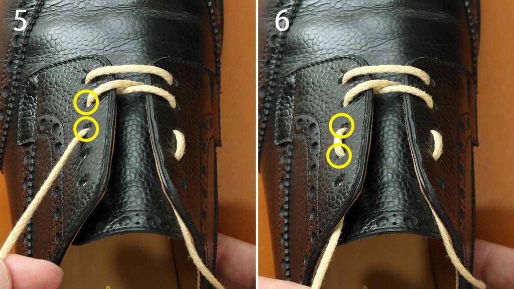 Procedure for "How to tie when the instep hits"