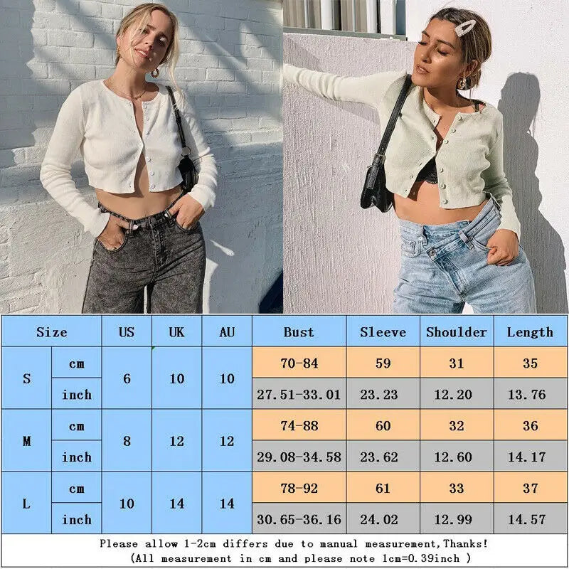Stylish Women's Button Up Long Sleeve Cardigan Jumper Tracksuit - Image 7