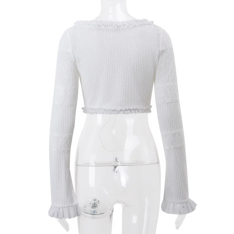 Ruffle Tiered Mini Skirts Co-ord Sets with Tie Front Top - Image 6