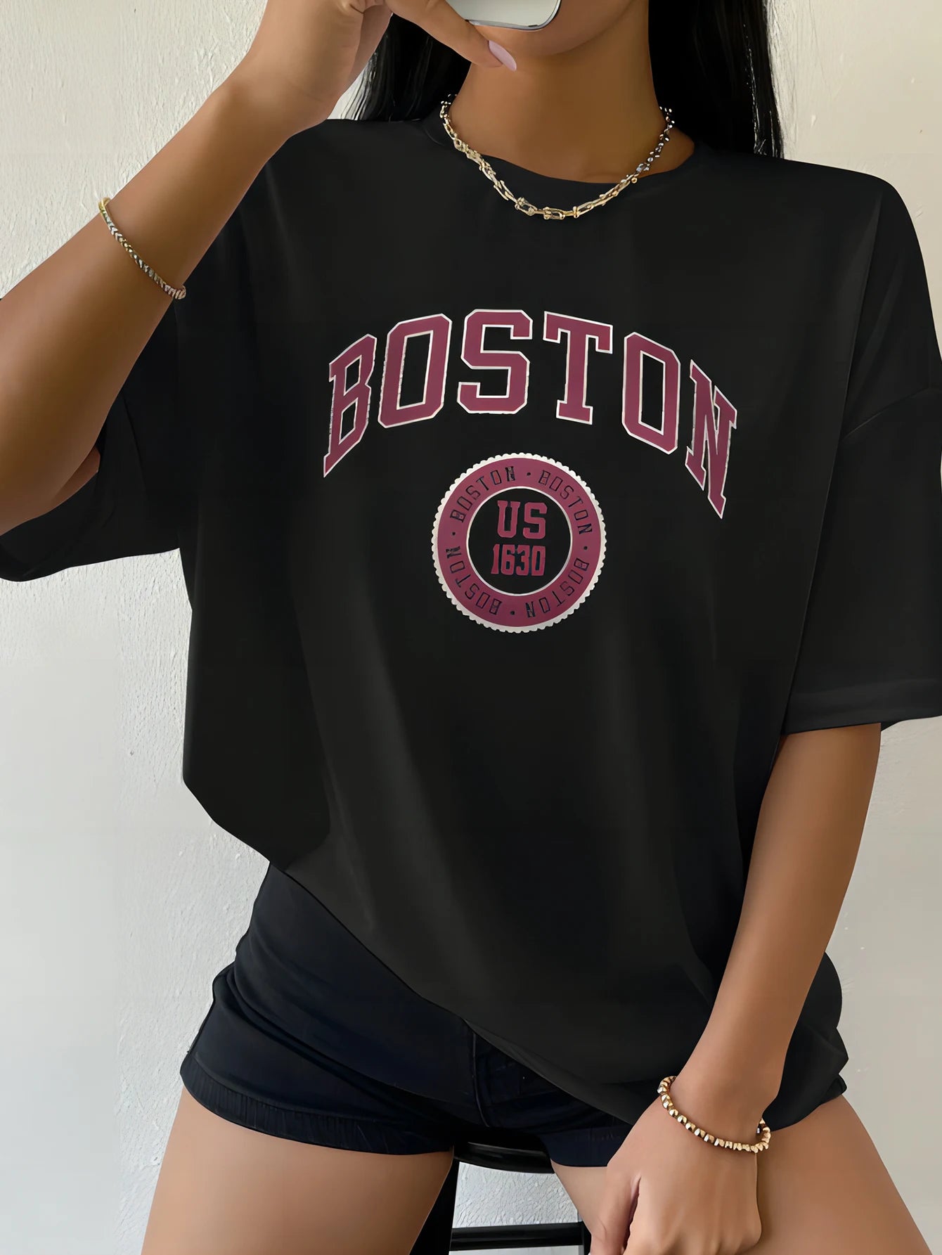 Women's Seaside Print Summer Tee: Sweet, Cool & Cartoon-themed - Image 4