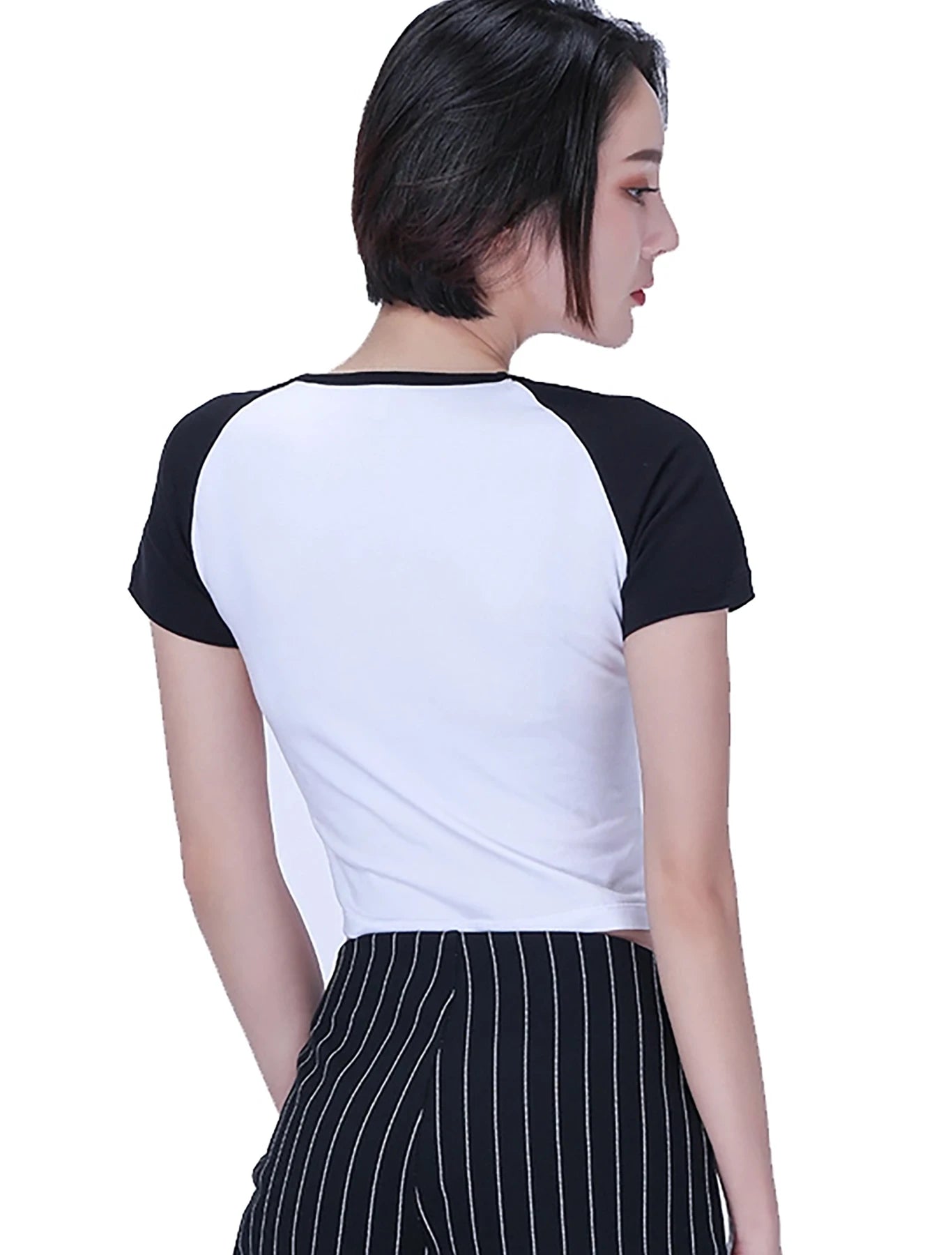 Skeleton Hands & Lips Graphic Slim Fit Navel-Baring Tee - Image 2