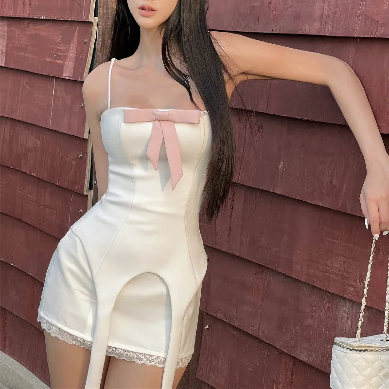 2 Piece Kawaii Bow Camisole & Bodycon Skirt Set