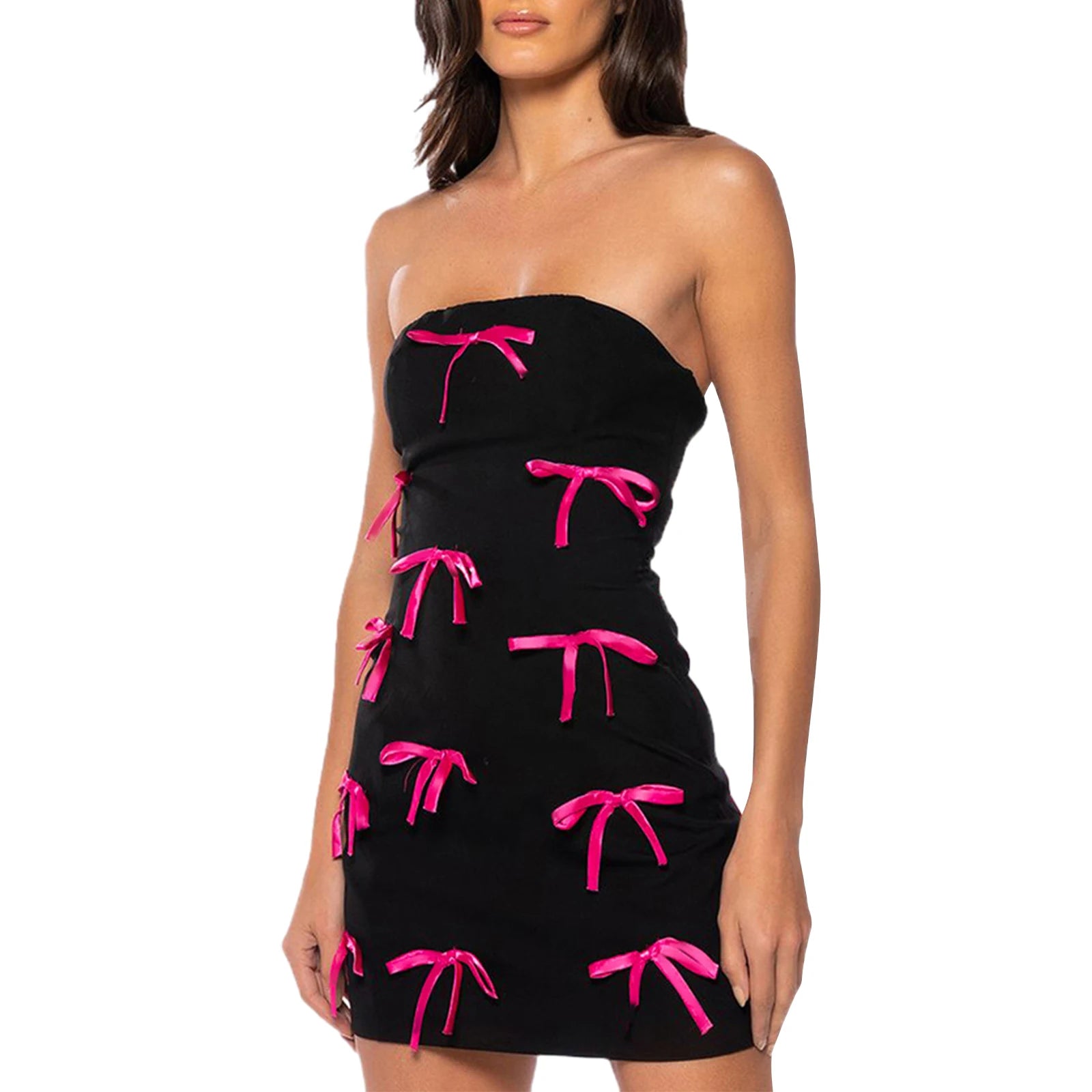 Strapless Backless Bodycon Contrast Color Mini Tube Dress for Women