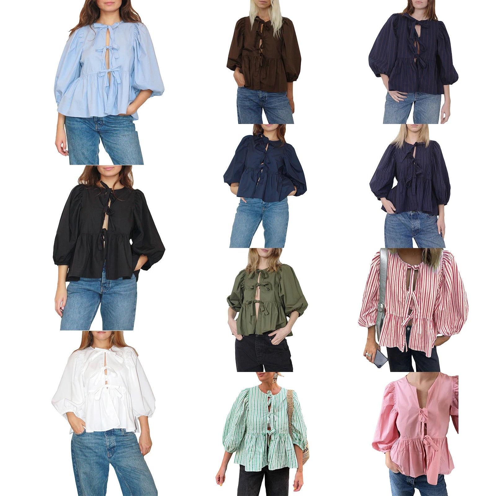Striped Tie Front Shirt Cardigan for Streetwear Style - Image 8