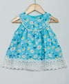 blue floral infant coordinate with lace