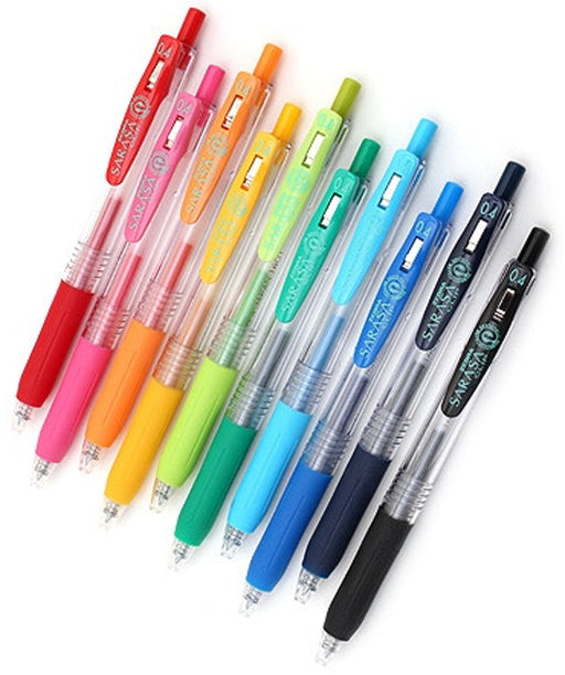 Zebra Sarasa Clip Gel Pen - 0.4 mm - 10 Color Set