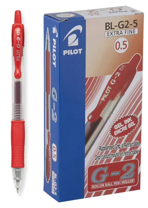 Pilot G-2 Gel Rollerball Pen - Black Extra Fine 0.5mm, 12 Pack — Pulp  Addiction