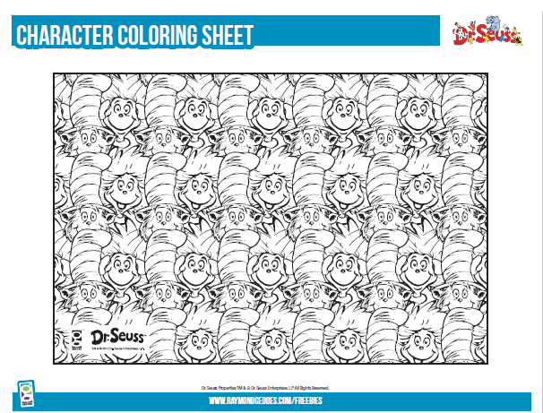 Thing 1 and 2 Coloring Sheet