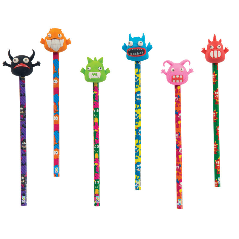  Monster Pencils with Eraser Toppers 