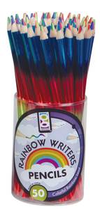 Rainbow writing pencils from Raymond Geddes.