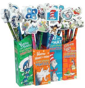 Dr. Seuss pencils with erasers.