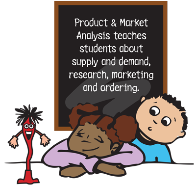 Product & Market Analysis teaches students about supply and demand, research, marketing and ordering.
