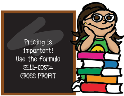 Pricing is important. Use the formula SELL-COST = GROSS PROFIT