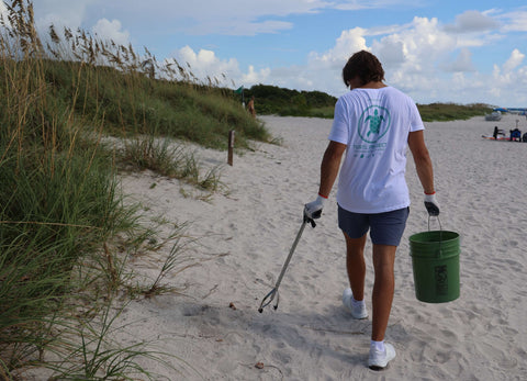 Beach clean up funded by the purchase of limestone wetsuits