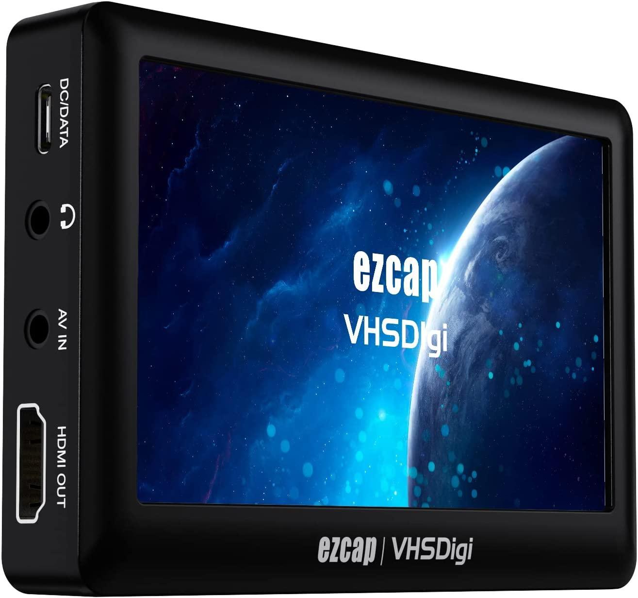 Ezcap video til digital konverter CVBS videooptager med LCD-skærm bærbar komposit CVBS AV videooptager analog til digital konverter