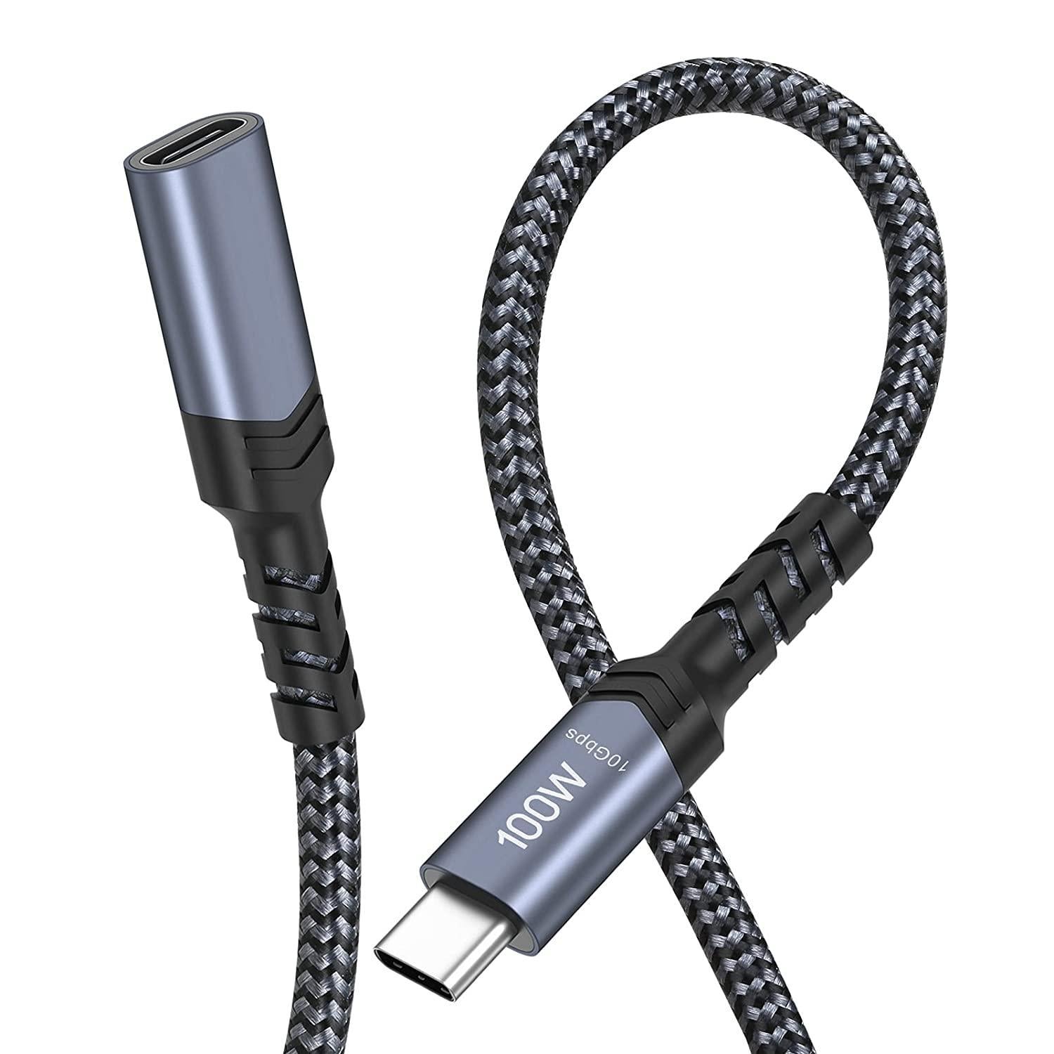 NÖRDIC 15 m USB3.2 Gen2 USB-C forlængerkabel han til hun 10Gbps 5A 100W Thunderbolt3