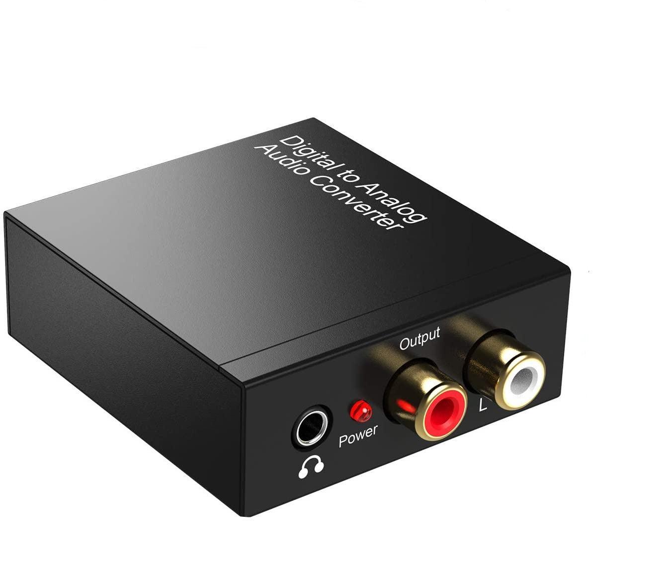 NÖRDIC 192KHz digital til analog audio konverter Toslink og Coaxial til RCA L / R og 3.5mm AUX D / A konverter