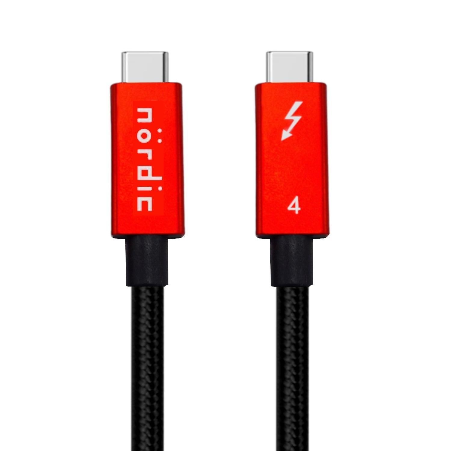 NÖRDIC 2m Thunderbolt 4 USB-C kabel 40Gbps 100W opladning 8K video kompatibel med USB 4 og Thunderbolt 3