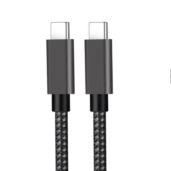 NÖRDIC 3m USB3.2 Gen2 SuperSpeed USB 10Gbps USB-C til C nylonflettet kabel med strømforsyning 100W 4K60Hz video og Emarker