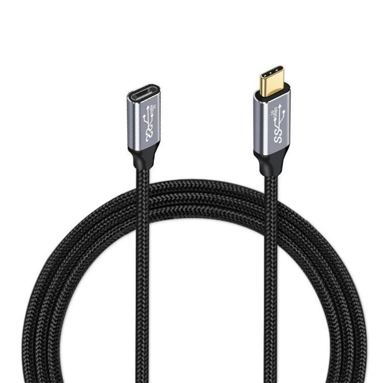 NÖRDIC 50 cm USB3.2 SuperSpeed USB 5 Gbps USB-C til C forlængerkabel med strømforsyning 60W og 4K60Hz video