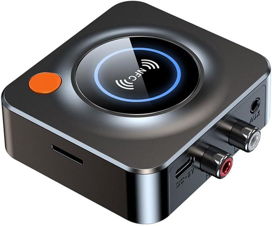 NÖRDIC Bluetooth 5.1-modtager med NFC TF-kortslot 35 mm AUX/RCA Trådløs adapter lav latenstid til stereoanlæg til streaming af musik til hjemmet