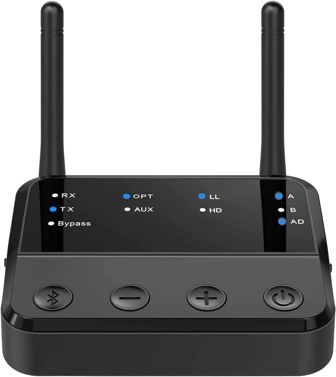 NÖRDIC Bluetooth 5.2 trådløs sender dual link modtager DAC Qualcomm aptXLL aptX HD 35 mm AUX RCA optisk