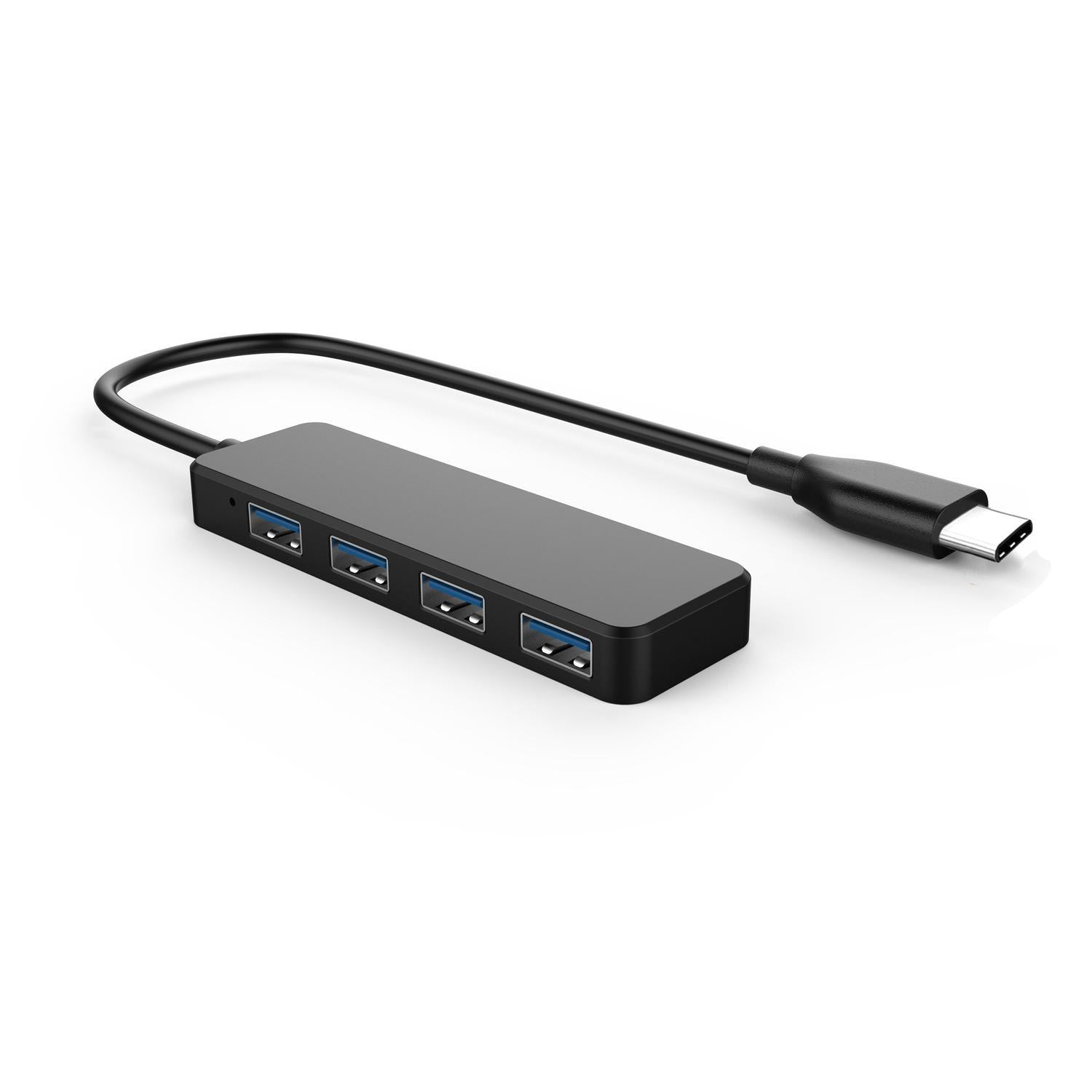 NÖRDIC C USB 3.1 Hub 5Gbps 4PORT 17cm kabel sort