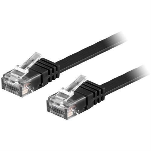 NÖRDIC Cat6 U / UTP Flat netværkskabel 30cm 250mhz båndbredde og 10Gbps Transfer Rate Black