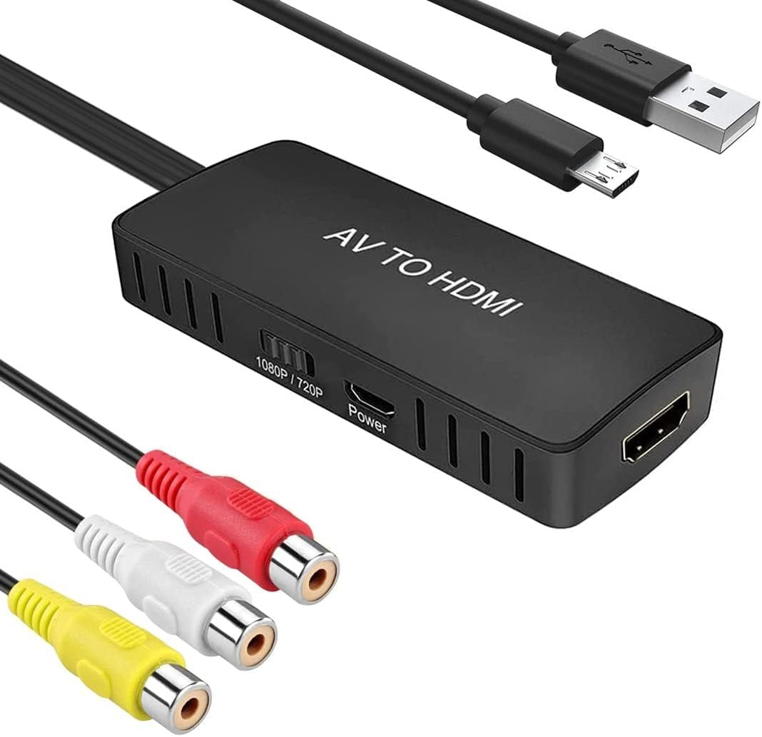 NÖRDIC Composite AV til HDMI adapter 3xRCA AV og CVBS konverter 1080p ved 60Hz 1m