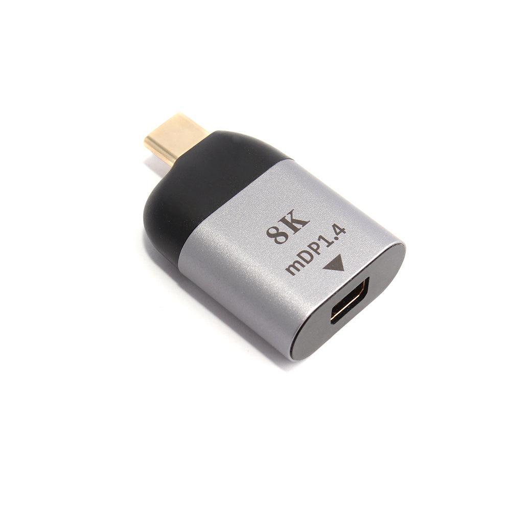 NÖRDIC C til USB Mini DisplayPort adapter 8K i 60Hz 3D-understøttelse og HDCP 1.4 og 2.2 10cm aluminium space Grå