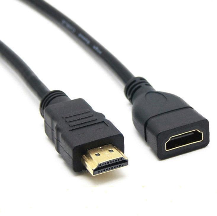NÖRDIC HDMI forlængerledning 1m mandlige og kvindelige sort 4K 30Hz 10.2 Gbps HDMI 1.4 HDMI High Speed med Ethernet