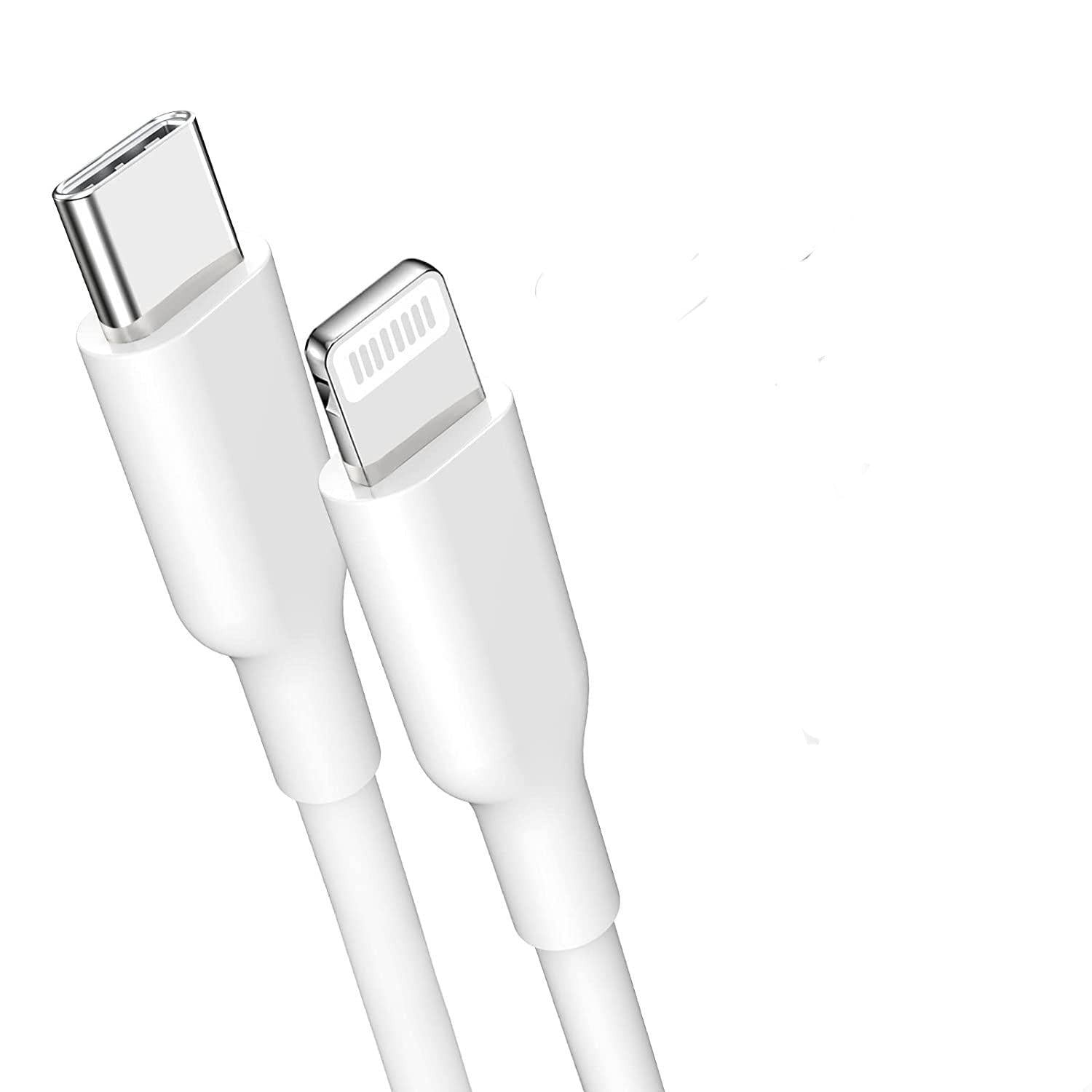 NÖRDIC MFI Certified Lightning C til USB-kabel til iPhone iPad og iPod hvid 1m