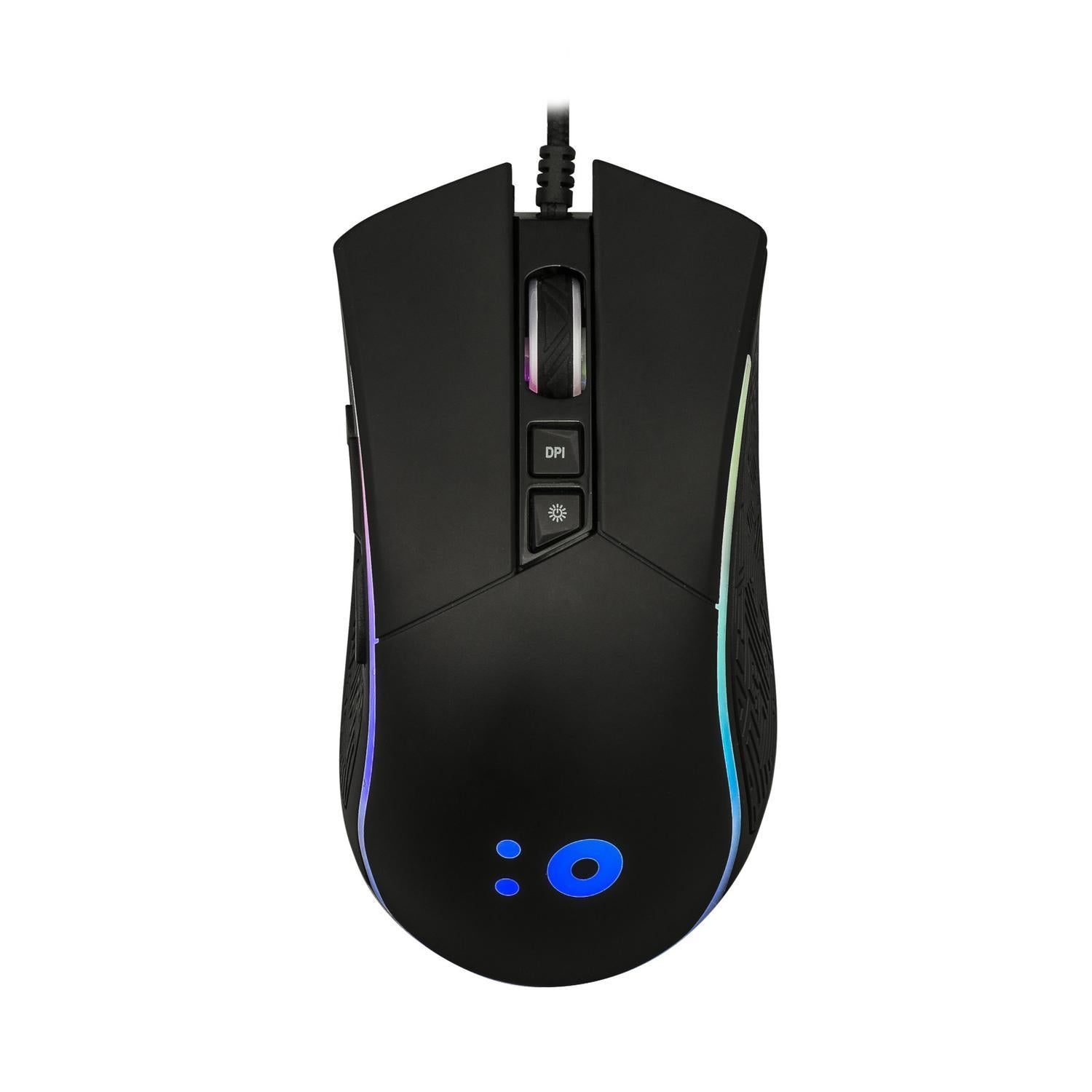 NÖRDIC RGB wired gaming mus 800-6400 DPI 8 nøgler USB sort