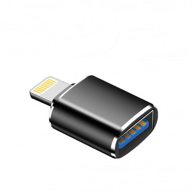NÖRDIC USB3.0 OTG til Lightning Adapter (Ikke-MFI'er) sort støtte til iOS tilslutte USB-enheder til iPhone og iPad