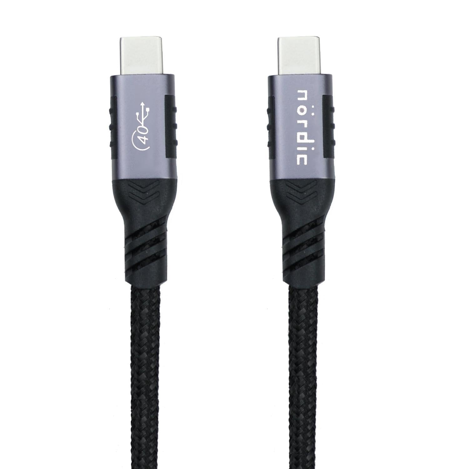 NÖRDIC USB4-kabel 15 m 40 Gbps data 8K video PD 100W kompatibel med Thunderbolt 3