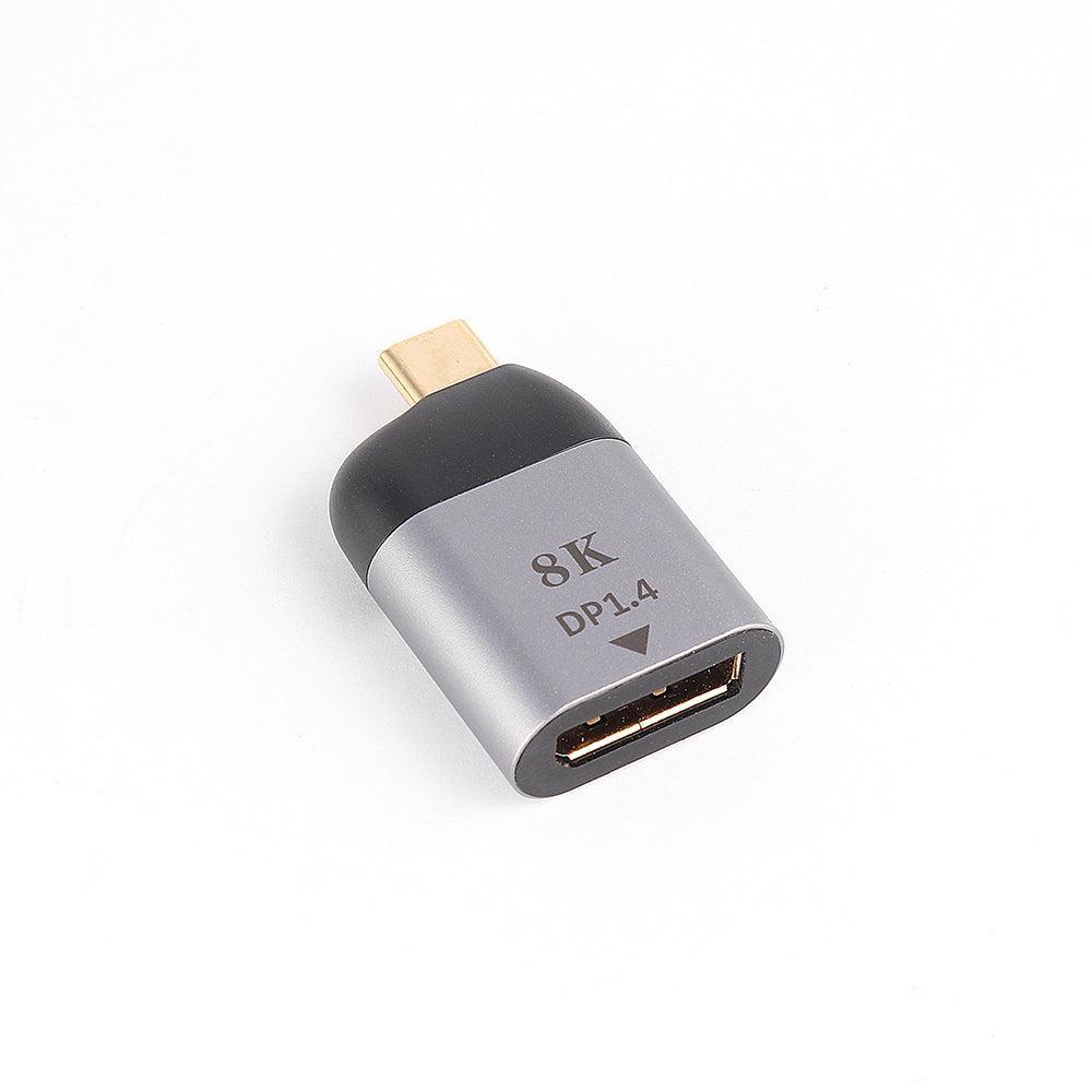 NÖRDIC USB C til DisplayPort adapter 8K i 60Hz 324Gbps 3D-understøttelse og HDCP 1.4 og 2.2 Aluminium Space Grey
