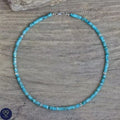 Turquoise Bead Necklace, 2x4mm Natural Stone Beads, Dainty Necklace, Boho style, unisex gift, Summer gift, Minimalist Necklace, ethnic