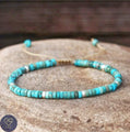 Turquoise Bead Bracelet, Natural Stone Beads, Dainty Bracelet, Jasper, Boho style, 2x4mm, Yoga Bracelet