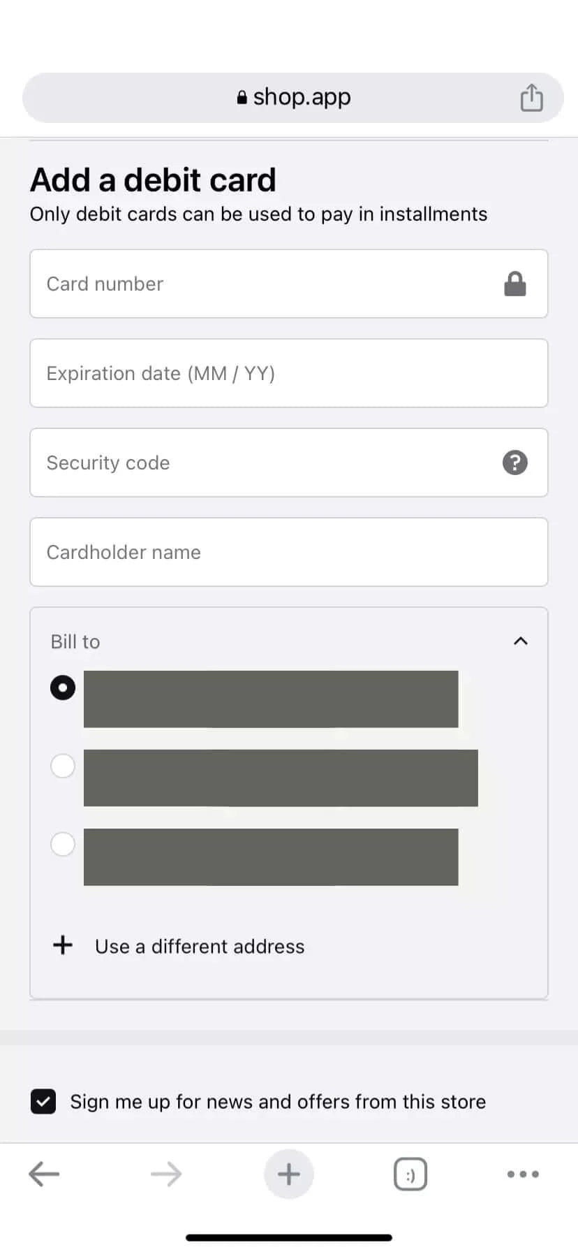 Step 3 ShopPay Installments